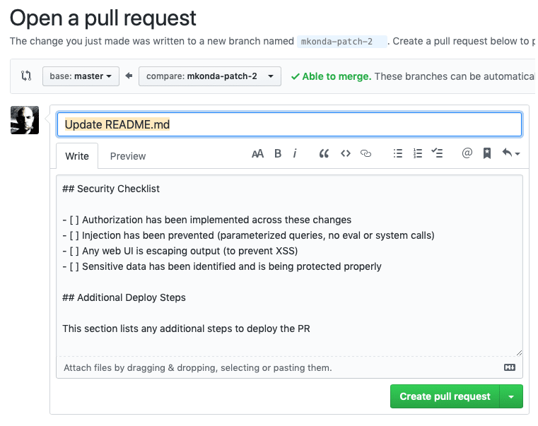 GitHub 풀리퀘스트