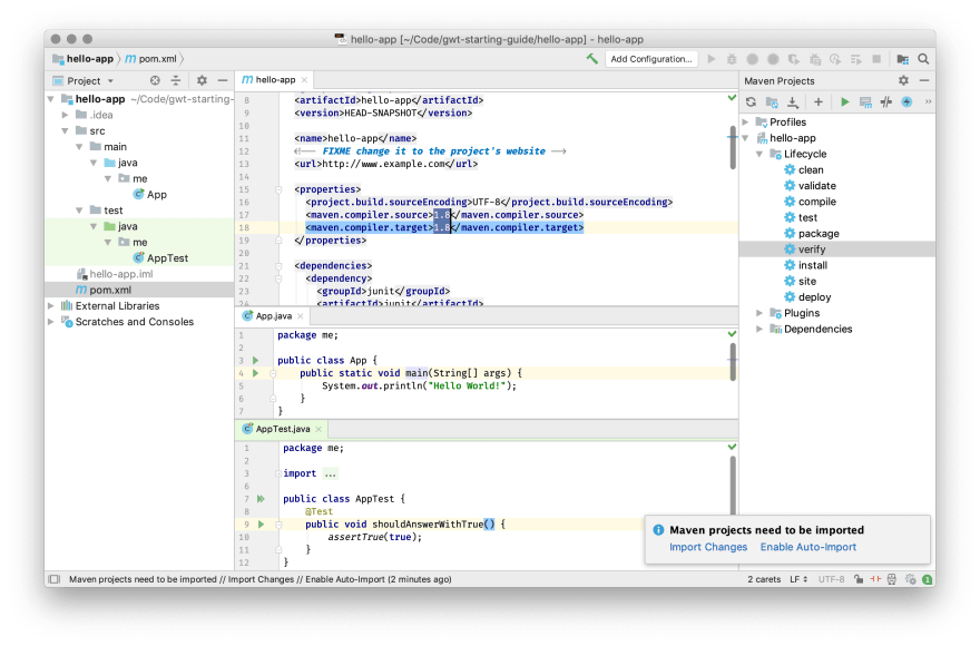 Step 1: IDE layout