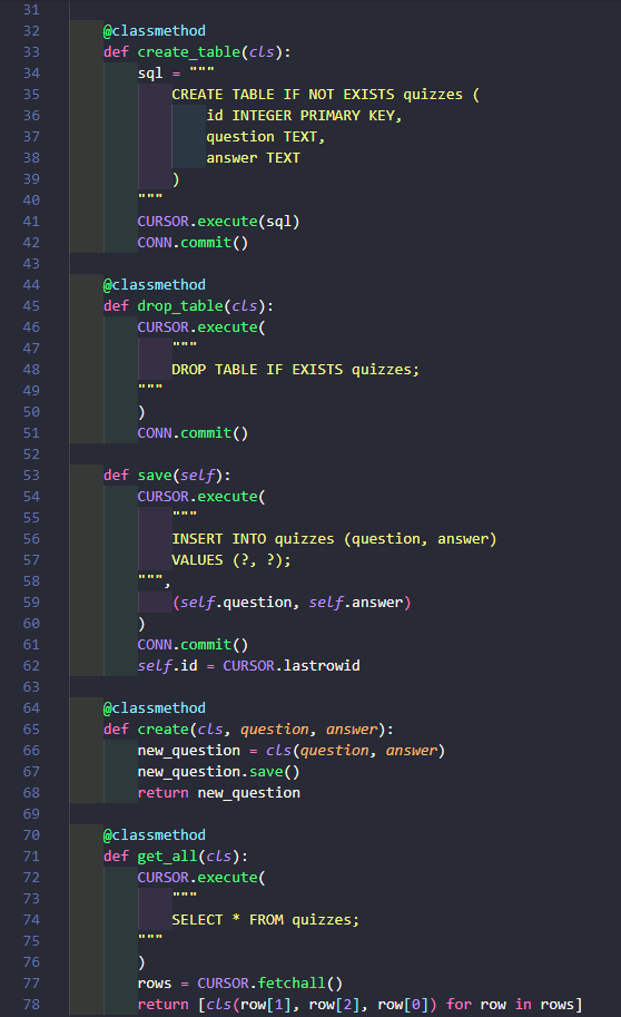 SQL methods