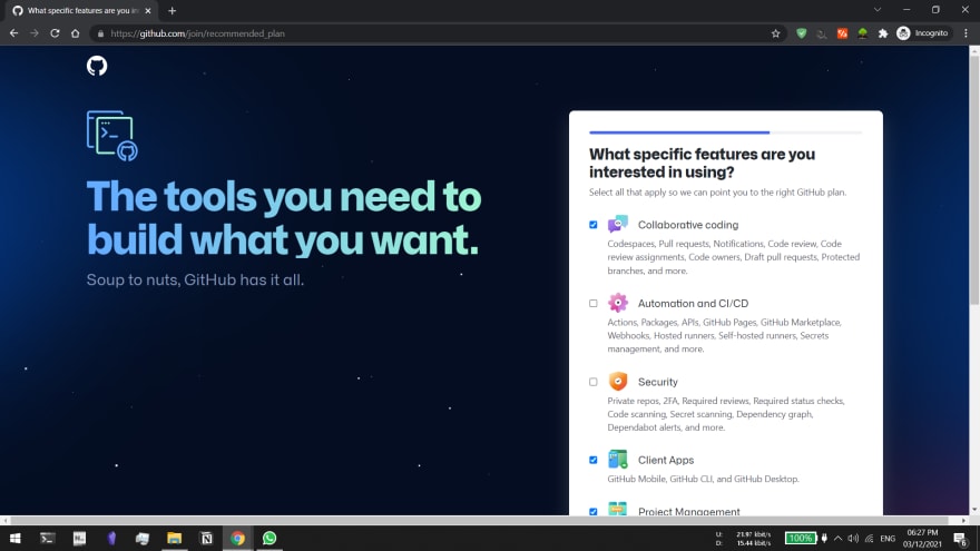 screenshot of the question
