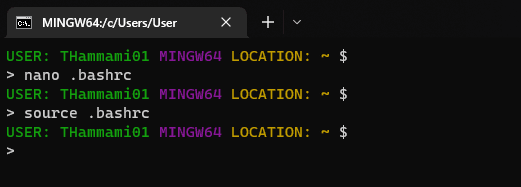 source .bashrc