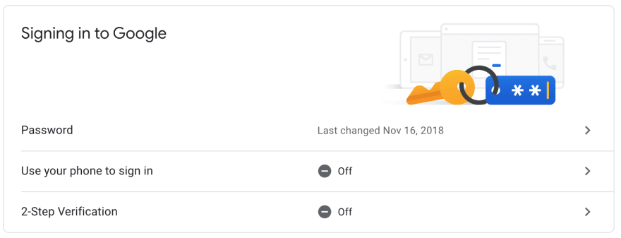 Signing into Google