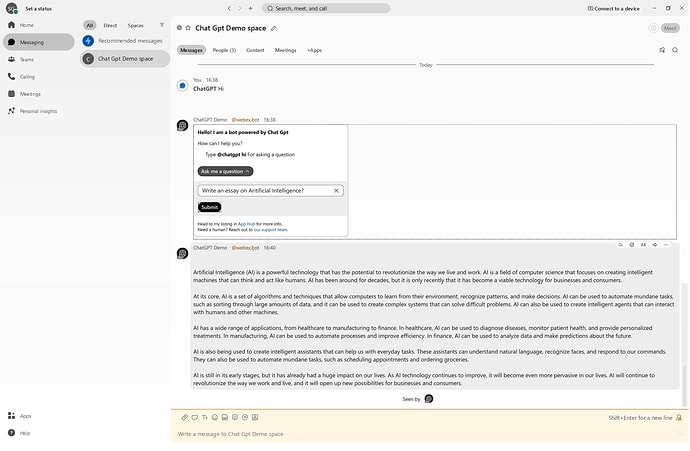 Cisco Webex Teams ChatGPT Bot - 2