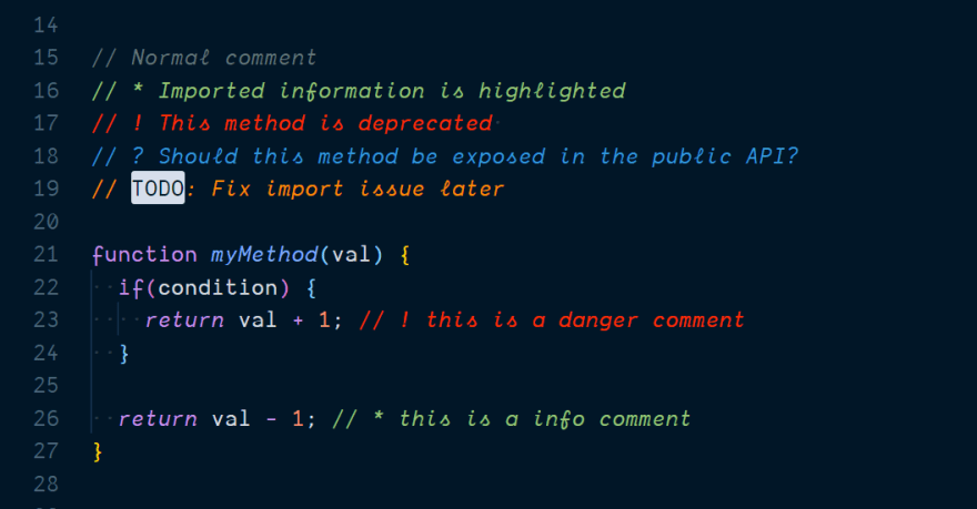 better comments screenshot