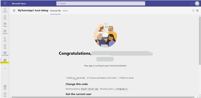 Microsoft Teams application installed