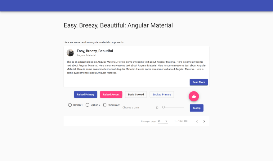 Angular Material Component Example