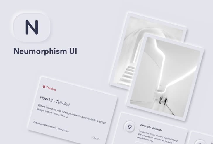 Neumorphism UI Free Bootstrap UI Kit