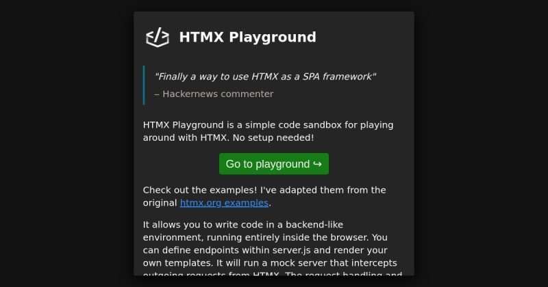 HTMX Playground