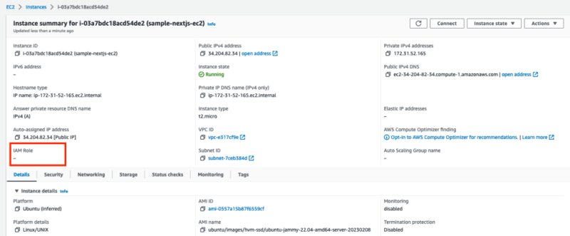 EC2 instance before attaching the IAM role