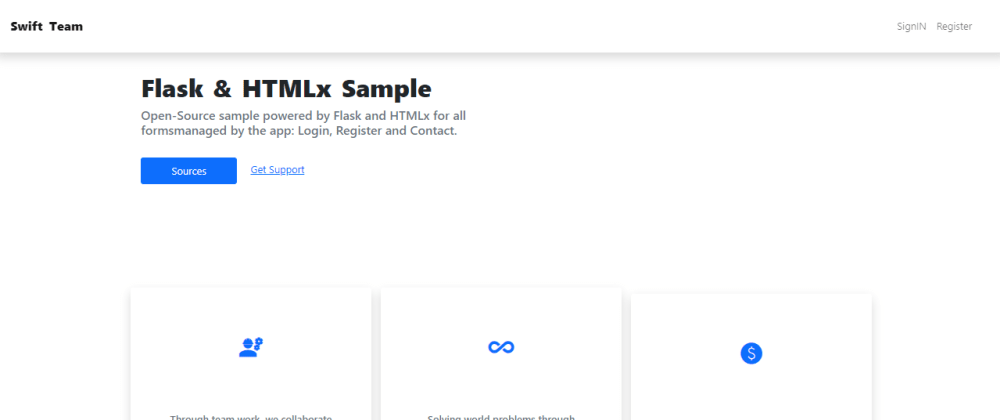Flask & HTMLx - Open-Source Sample