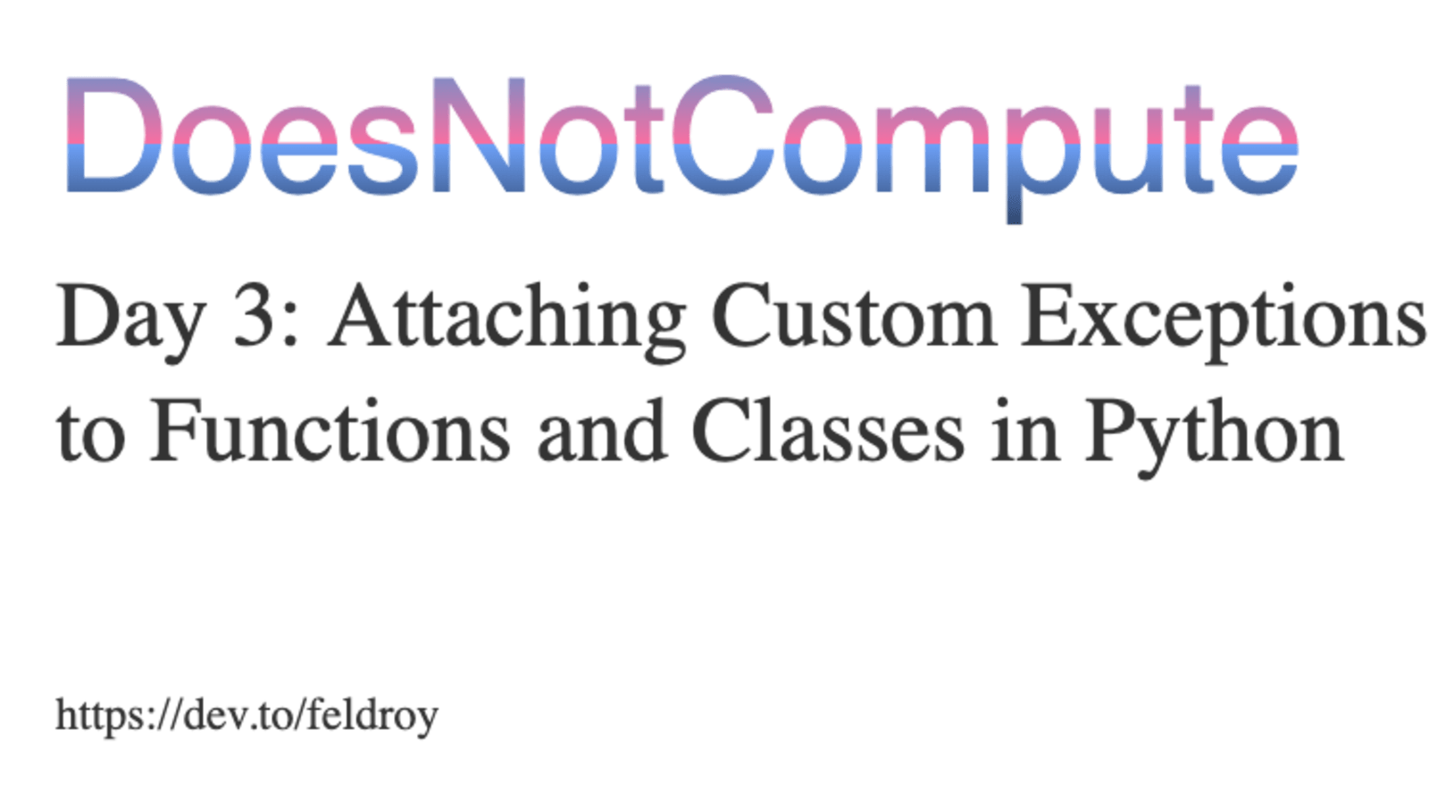 Should we use custom exceptions in Python?