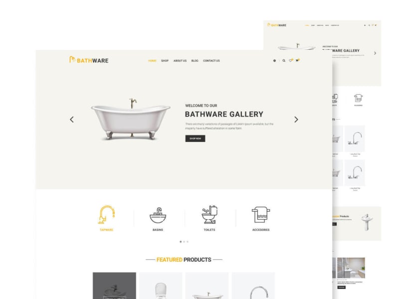Bathware – Free PSD Template for Bathware Store