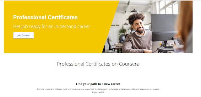 Top 5 Professional Certificates on Coursera You can take to start your career in IT
