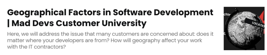 Geographical Factors in Software Development