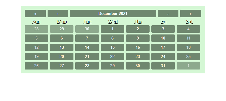 React-Calendar with neighboring month and weekend days styled