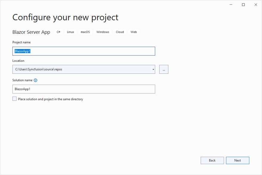 Configure Blazor Server App in Visual Studio 2022