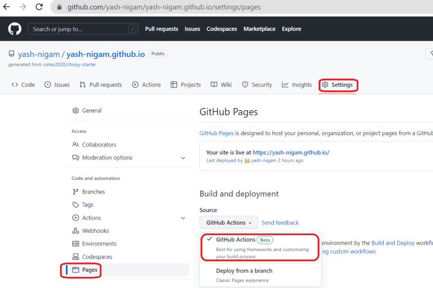Select GitHub Actions