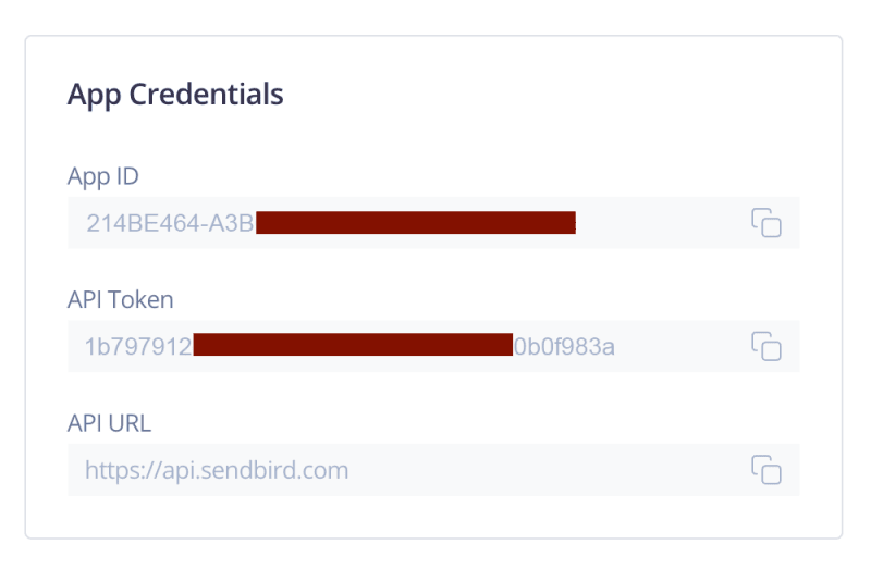Sendbird dashboard