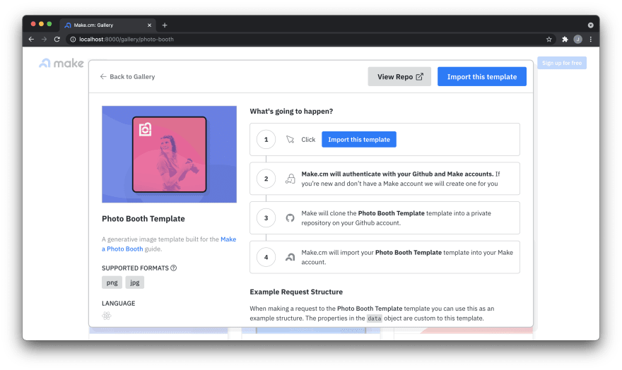 make gallery import view