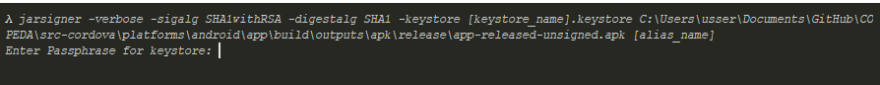 Jarsigner Password