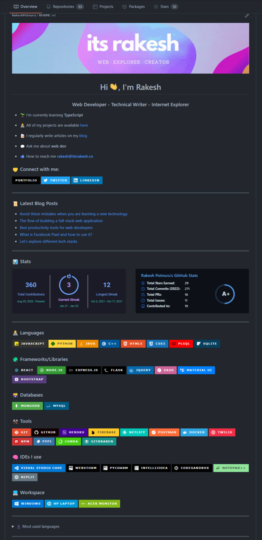 RakeshPotnuru Github profile