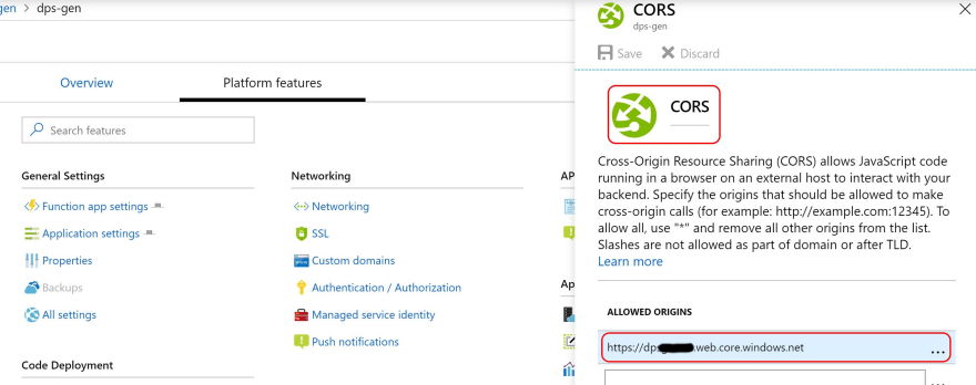 create CORS rule