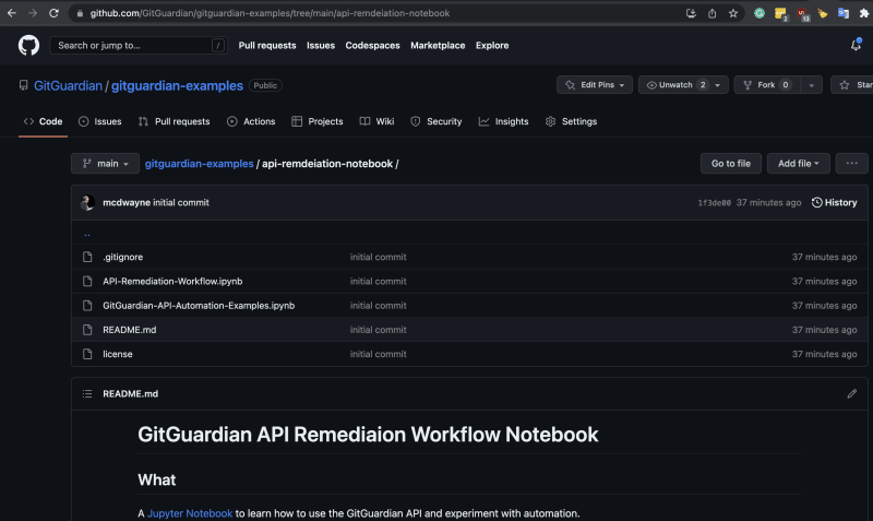 the code repository for the GitGuardian-API-Remediation-Workflow-Notebook