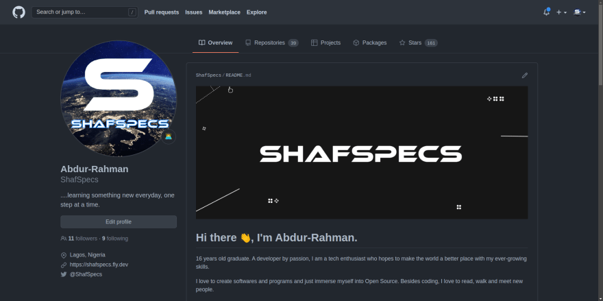 Github Profile Page