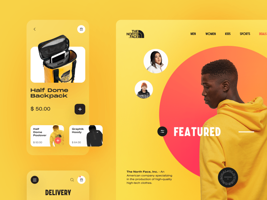 by [Halo Mobile](https://dribbble.com/shots/17441096-North-Face-Mobile)