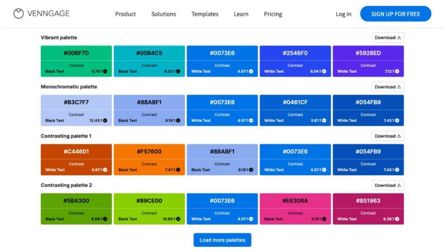 Accessible color palette generator