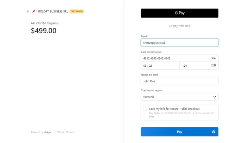 Flask Stripe App - Payment Page 