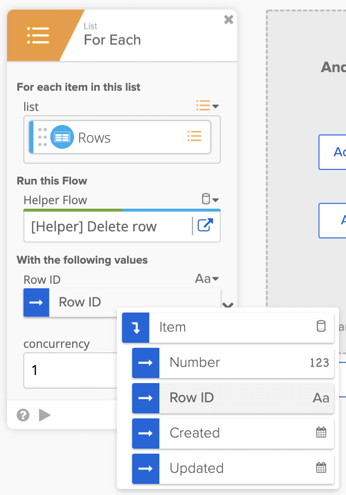 Setting helper flow input