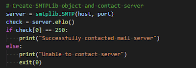 simple script to send emails in python - smtplib.SMTP class<br>
object