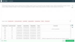 Binding data to the table grid