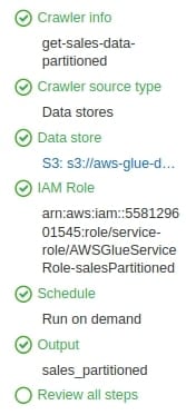 AWS Glue Studio - crawler creation setup