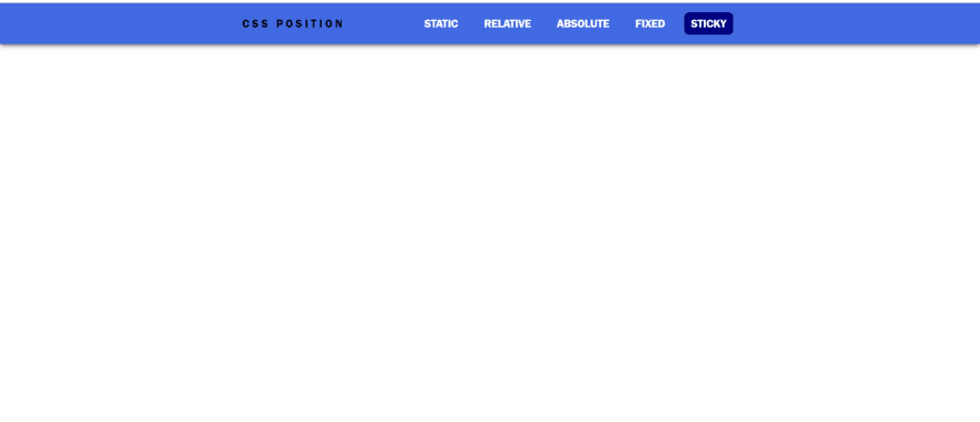 Header with sticky positione