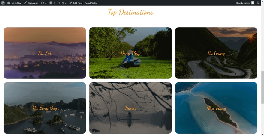 After adding CSS, the list of Category Thumbnails has a new better look