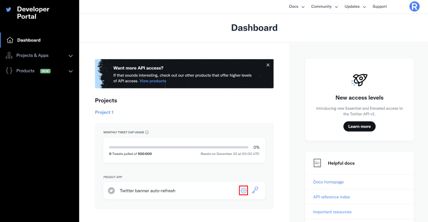 Dashboard - Settings
