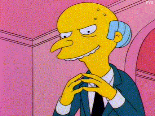 From The Simpsons, Mister Burns is twiddling his fingers together as if he is "scheming"