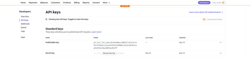 Stripe API Keys