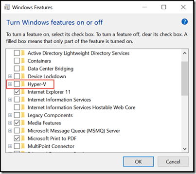 Turn off Hyper-v in Windows