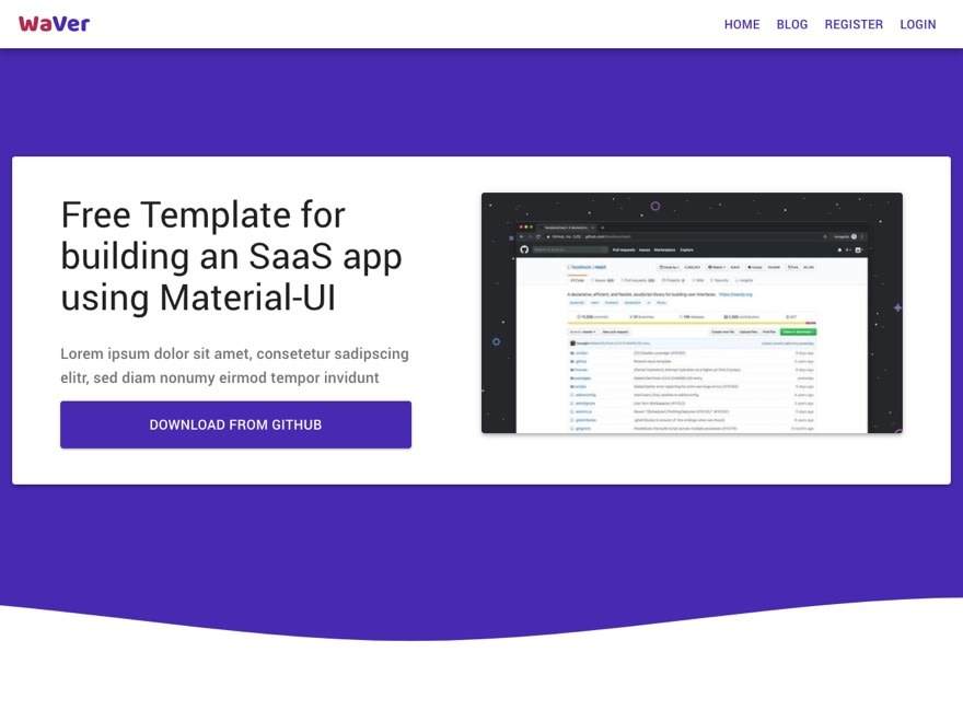 قالب React SaaS Template برای React