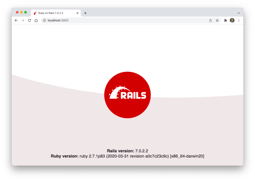 rails welcome page