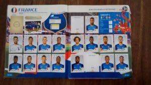 2018 sticker album showing France team missing three pictures.