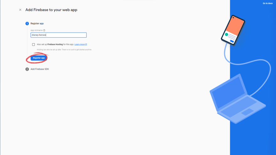 firebase project registration instruction