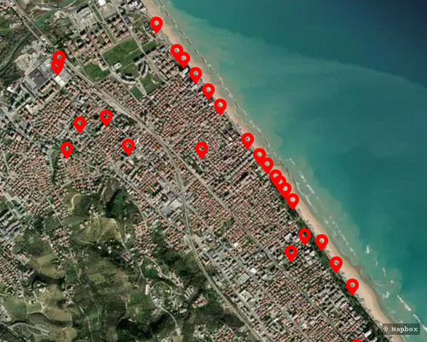 The API showing a location with some POI