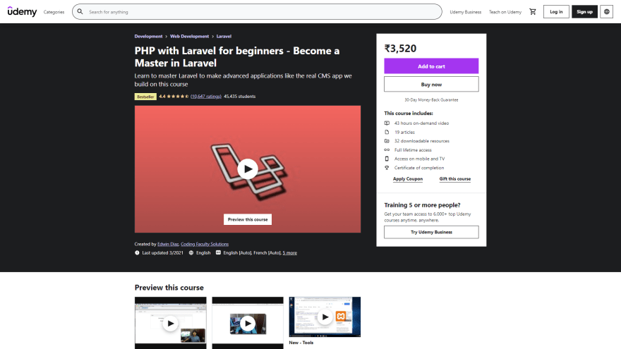 PHP with Laravel tutorials for beginners