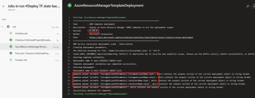 successful Azure DevOps build