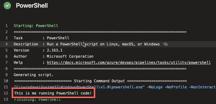 Execute Command' or 'Execute Windows PowerShell script' task is