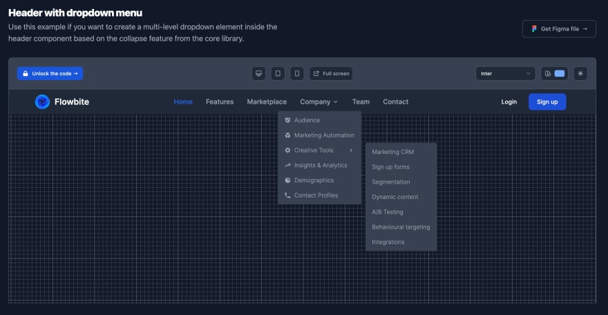 Tailwind CSS Header Multi-Dropdown - Flowbite